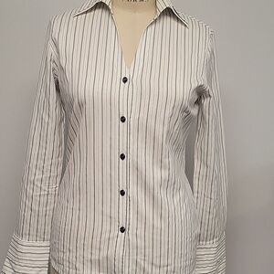 Escada striped button down blouse.  Size 38
